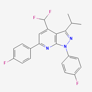 molecular formula C22H17F4N3 B4369314 4-(difluoromethyl)-1,6-bis(4-fluorophenyl)-3-isopropyl-1H-pyrazolo[3,4-b]pyridine 