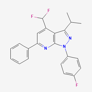 molecular formula C22H18F3N3 B4369322 4-(difluoromethyl)-1-(4-fluorophenyl)-3-isopropyl-6-phenyl-1H-pyrazolo[3,4-b]pyridine 