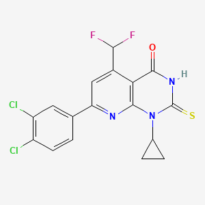 1-cyclopropyl-7-(3,4-dichlorophenyl)-5-(difluoromethyl)-2-mercaptopyrido[2,3-d]pyrimidin-4(1H)-one