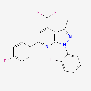 molecular formula C20H13F4N3 B4369341 4-(difluoromethyl)-1-(2-fluorophenyl)-6-(4-fluorophenyl)-3-methyl-1H-pyrazolo[3,4-b]pyridine 