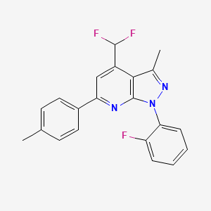 molecular formula C21H16F3N3 B4369348 4-(difluoromethyl)-1-(2-fluorophenyl)-3-methyl-6-(4-methylphenyl)-1H-pyrazolo[3,4-b]pyridine 