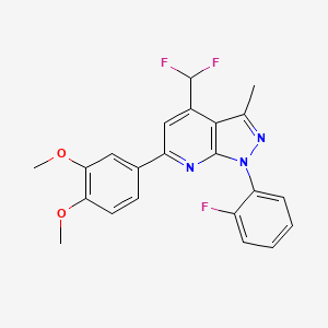4-(difluoromethyl)-6-(3,4-dimethoxyphenyl)-1-(2-fluorophenyl)-3-methyl-1H-pyrazolo[3,4-b]pyridine