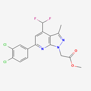methyl [6-(3,4-dichlorophenyl)-4-(difluoromethyl)-3-methyl-1H-pyrazolo[3,4-b]pyridin-1-yl]acetate