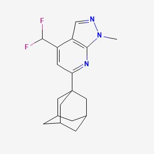 molecular formula C18H21F2N3 B4369360 6-(1-adamantyl)-4-(difluoromethyl)-1-methyl-1H-pyrazolo[3,4-b]pyridine 
