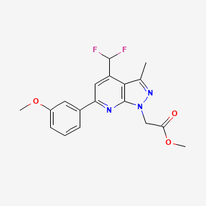 methyl [4-(difluoromethyl)-6-(3-methoxyphenyl)-3-methyl-1H-pyrazolo[3,4-b]pyridin-1-yl]acetate
