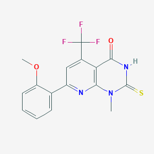 molecular formula C16H12F3N3O2S B4369380 2-mercapto-7-(2-methoxyphenyl)-1-methyl-5-(trifluoromethyl)pyrido[2,3-d]pyrimidin-4(1H)-one 