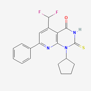 molecular formula C19H17F2N3OS B4369404 1-cyclopentyl-5-(difluoromethyl)-2-mercapto-7-phenylpyrido[2,3-d]pyrimidin-4(1H)-one 