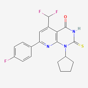 molecular formula C19H16F3N3OS B4369436 1-cyclopentyl-5-(difluoromethyl)-7-(4-fluorophenyl)-2-mercaptopyrido[2,3-d]pyrimidin-4(1H)-one 