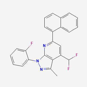 molecular formula C24H16F3N3 B4369440 4-(difluoromethyl)-1-(2-fluorophenyl)-3-methyl-6-(1-naphthyl)-1H-pyrazolo[3,4-b]pyridine 
