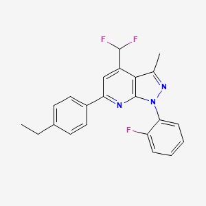 molecular formula C22H18F3N3 B4369448 4-(difluoromethyl)-6-(4-ethylphenyl)-1-(2-fluorophenyl)-3-methyl-1H-pyrazolo[3,4-b]pyridine 
