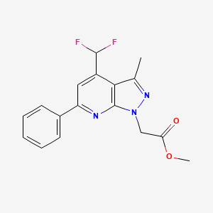 molecular formula C17H15F2N3O2 B4369450 methyl [4-(difluoromethyl)-3-methyl-6-phenyl-1H-pyrazolo[3,4-b]pyridin-1-yl]acetate 