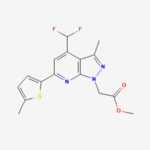 methyl [4-(difluoromethyl)-3-methyl-6-(5-methyl-2-thienyl)-1H-pyrazolo[3,4-b]pyridin-1-yl]acetate