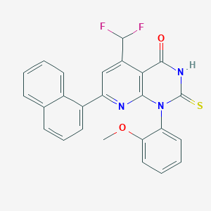 molecular formula C25H17F2N3O2S B4369468 5-(difluoromethyl)-2-mercapto-1-(2-methoxyphenyl)-7-(1-naphthyl)pyrido[2,3-d]pyrimidin-4(1H)-one 