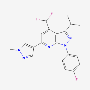 4-(difluoromethyl)-1-(4-fluorophenyl)-3-isopropyl-6-(1-methyl-1H-pyrazol-4-yl)-1H-pyrazolo[3,4-b]pyridine