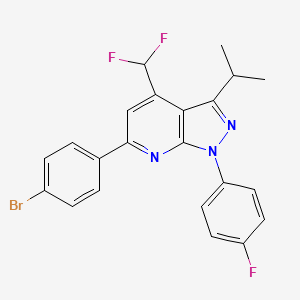 molecular formula C22H17BrF3N3 B4369476 6-(4-bromophenyl)-4-(difluoromethyl)-1-(4-fluorophenyl)-3-isopropyl-1H-pyrazolo[3,4-b]pyridine 