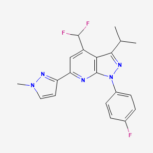 molecular formula C20H18F3N5 B4369482 4-(difluoromethyl)-1-(4-fluorophenyl)-3-isopropyl-6-(1-methyl-1H-pyrazol-3-yl)-1H-pyrazolo[3,4-b]pyridine 