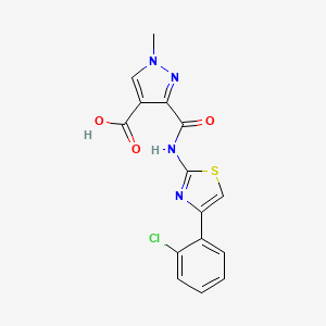 molecular formula C15H11ClN4O3S B4369492 3-({[4-(2-chlorophenyl)-1,3-thiazol-2-yl]amino}carbonyl)-1-methyl-1H-pyrazole-4-carboxylic acid 