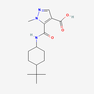 molecular formula C16H25N3O3 B4369493 5-{[(4-tert-butylcyclohexyl)amino]carbonyl}-1-methyl-1H-pyrazole-4-carboxylic acid 