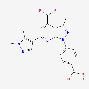 4-[4-(difluoromethyl)-6-(1,5-dimethyl-1H-pyrazol-4-yl)-3-methyl-1H-pyrazolo[3,4-b]pyridin-1-yl]benzoic acid