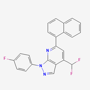 molecular formula C23H14F3N3 B4369526 4-(difluoromethyl)-1-(4-fluorophenyl)-6-(1-naphthyl)-1H-pyrazolo[3,4-b]pyridine 