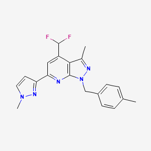 4-(difluoromethyl)-3-methyl-1-(4-methylbenzyl)-6-(1-methyl-1H-pyrazol-3-yl)-1H-pyrazolo[3,4-b]pyridine