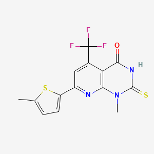 molecular formula C14H10F3N3OS2 B4369563 2-mercapto-1-methyl-7-(5-methyl-2-thienyl)-5-(trifluoromethyl)pyrido[2,3-d]pyrimidin-4(1H)-one 