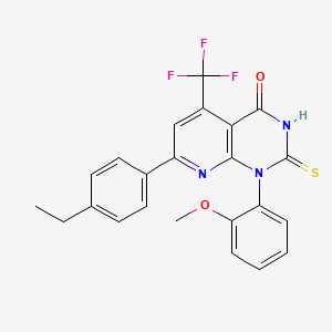 molecular formula C23H18F3N3O2S B4369565 7-(4-ethylphenyl)-2-mercapto-1-(2-methoxyphenyl)-5-(trifluoromethyl)pyrido[2,3-d]pyrimidin-4(1H)-one 
