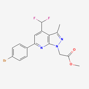 methyl [6-(4-bromophenyl)-4-(difluoromethyl)-3-methyl-1H-pyrazolo[3,4-b]pyridin-1-yl]acetate