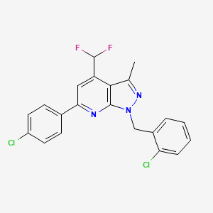 molecular formula C21H15Cl2F2N3 B4369584 1-(2-chlorobenzyl)-6-(4-chlorophenyl)-4-(difluoromethyl)-3-methyl-1H-pyrazolo[3,4-b]pyridine 