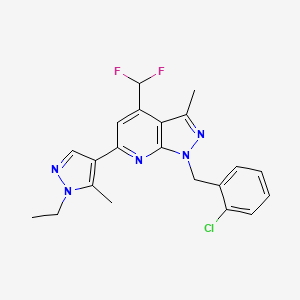 molecular formula C21H20ClF2N5 B4369592 1-(2-chlorobenzyl)-4-(difluoromethyl)-6-(1-ethyl-5-methyl-1H-pyrazol-4-yl)-3-methyl-1H-pyrazolo[3,4-b]pyridine 