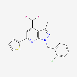 molecular formula C19H14ClF2N3S B4369603 1-(2-chlorobenzyl)-4-(difluoromethyl)-3-methyl-6-(2-thienyl)-1H-pyrazolo[3,4-b]pyridine 