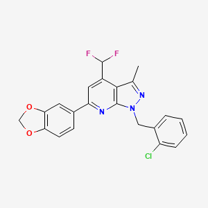 molecular formula C22H16ClF2N3O2 B4369610 6-(1,3-benzodioxol-5-yl)-1-(2-chlorobenzyl)-4-(difluoromethyl)-3-methyl-1H-pyrazolo[3,4-b]pyridine 