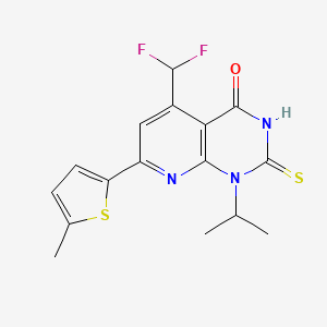 molecular formula C16H15F2N3OS2 B4369615 5-(difluoromethyl)-1-isopropyl-2-mercapto-7-(5-methyl-2-thienyl)pyrido[2,3-d]pyrimidin-4(1H)-one 