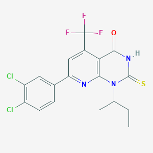 molecular formula C18H14Cl2F3N3OS B4369640 1-sec-butyl-7-(3,4-dichlorophenyl)-2-mercapto-5-(trifluoromethyl)pyrido[2,3-d]pyrimidin-4(1H)-one 
