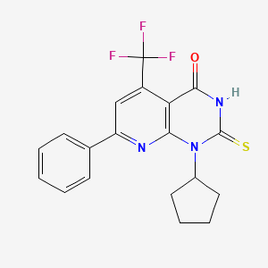 molecular formula C19H16F3N3OS B4369642 1-cyclopentyl-2-mercapto-7-phenyl-5-(trifluoromethyl)pyrido[2,3-d]pyrimidin-4(1H)-one 