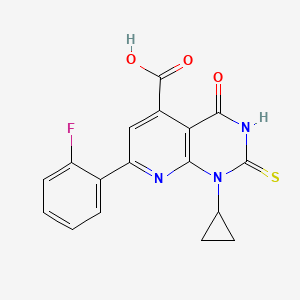 molecular formula C17H12FN3O3S B4369645 1-cyclopropyl-7-(2-fluorophenyl)-2-mercapto-4-oxo-1,4-dihydropyrido[2,3-d]pyrimidine-5-carboxylic acid 