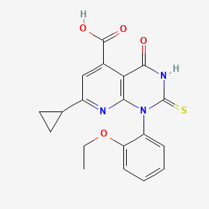 molecular formula C19H17N3O4S B4369653 7-cyclopropyl-1-(2-ethoxyphenyl)-2-mercapto-4-oxo-1,4-dihydropyrido[2,3-d]pyrimidine-5-carboxylic acid 