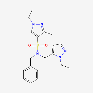 molecular formula C19H25N5O2S B4369667 N-benzyl-1-ethyl-N-[(1-ethyl-1H-pyrazol-5-yl)methyl]-3-methyl-1H-pyrazole-4-sulfonamide 
