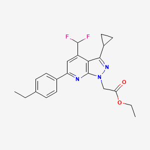 ethyl [3-cyclopropyl-4-(difluoromethyl)-6-(4-ethylphenyl)-1H-pyrazolo[3,4-b]pyridin-1-yl]acetate