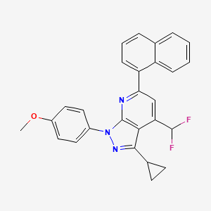 molecular formula C27H21F2N3O B4369696 3-cyclopropyl-4-(difluoromethyl)-1-(4-methoxyphenyl)-6-(1-naphthyl)-1H-pyrazolo[3,4-b]pyridine 