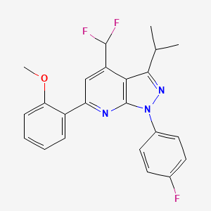4-(difluoromethyl)-1-(4-fluorophenyl)-3-isopropyl-6-(2-methoxyphenyl)-1H-pyrazolo[3,4-b]pyridine