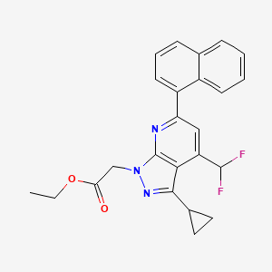 ethyl [3-cyclopropyl-4-(difluoromethyl)-6-(1-naphthyl)-1H-pyrazolo[3,4-b]pyridin-1-yl]acetate