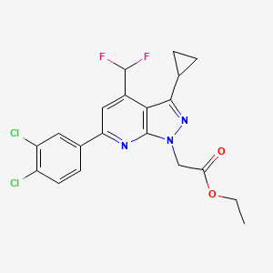 molecular formula C20H17Cl2F2N3O2 B4369708 ethyl [3-cyclopropyl-6-(3,4-dichlorophenyl)-4-(difluoromethyl)-1H-pyrazolo[3,4-b]pyridin-1-yl]acetate 