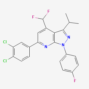 molecular formula C22H16Cl2F3N3 B4369709 6-(3,4-dichlorophenyl)-4-(difluoromethyl)-1-(4-fluorophenyl)-3-isopropyl-1H-pyrazolo[3,4-b]pyridine 
