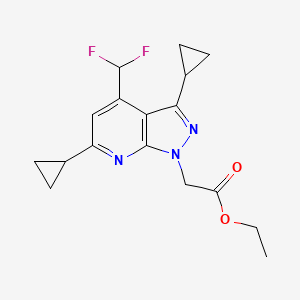 molecular formula C17H19F2N3O2 B4369711 ethyl [3,6-dicyclopropyl-4-(difluoromethyl)-1H-pyrazolo[3,4-b]pyridin-1-yl]acetate 