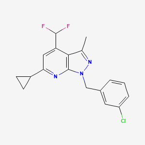 molecular formula C18H16ClF2N3 B4369722 1-(3-chlorobenzyl)-6-cyclopropyl-4-(difluoromethyl)-3-methyl-1H-pyrazolo[3,4-b]pyridine 