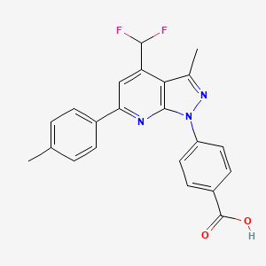 molecular formula C22H17F2N3O2 B4369729 4-[4-(difluoromethyl)-3-methyl-6-(4-methylphenyl)-1H-pyrazolo[3,4-b]pyridin-1-yl]benzoic acid 