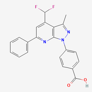molecular formula C21H15F2N3O2 B4369740 4-[4-(difluoromethyl)-3-methyl-6-phenyl-1H-pyrazolo[3,4-b]pyridin-1-yl]benzoic acid 
