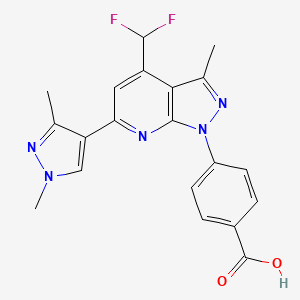 molecular formula C20H17F2N5O2 B4369741 4-[4-(difluoromethyl)-6-(1,3-dimethyl-1H-pyrazol-4-yl)-3-methyl-1H-pyrazolo[3,4-b]pyridin-1-yl]benzoic acid 