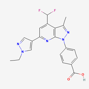 4-[4-(difluoromethyl)-6-(1-ethyl-1H-pyrazol-4-yl)-3-methyl-1H-pyrazolo[3,4-b]pyridin-1-yl]benzoic acid